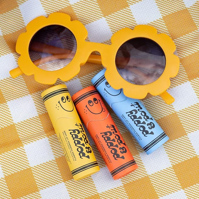 Poppy & Pout Kids Jumbo Lip Balm | All Natural Lip Balms & Moisturizers | Hydrates with Beeswax, Vitamin E, Organic Coconut Oil | Cruelty-Free | Lip Balm in Recyclable Cardboard Tube (Bloo Razzeloo)