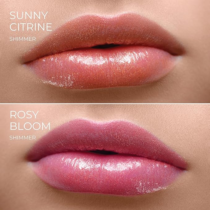 Tinted Lip Balm Bundle - Moisturizing, Hydrating Sheer Buildable Lip Color with Hyaluronic Acid, Vitamin E & rich oil - Set of 2: Rosy Bloom & Sunny Citrine