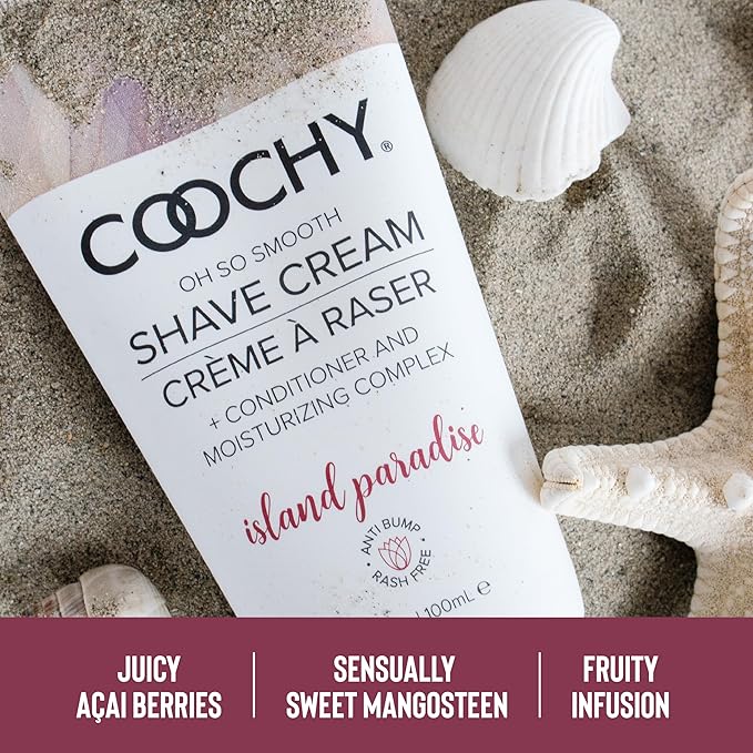 Coochy Intimate Shaving Cream | Shave Conditioner & Moisturizer for Face & Body | Ideal for Sensitive Skin Care, Anti-Bump | Island Paradise, 7.2 oz