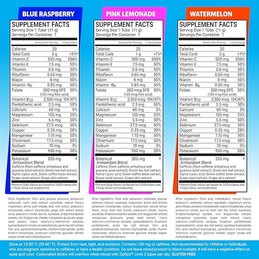 Zipfizz Daily Energy Drink Powder, Variety Pack, 15 Pack | 3-in-1 Sustained Energy, Rapid Hydration, and Essential Vitamins | Sugar-Free | Electrolyte Powder | Contains Vitamin B-12 & Antioxidants