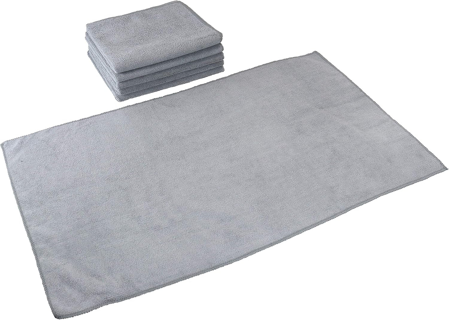 Arkwright Microfiber Gym Towel - Bulk Case of 180 - Super Soft, Quick Dry Workout Sweat Towels, 300 GSM Lightweight & Absorbent for Sports, Working Out, Yoga, and Spa, 16 x 27 in, Grey