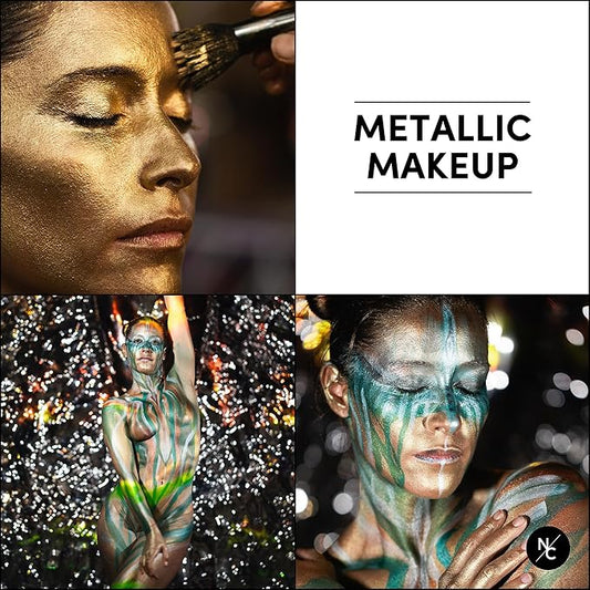 Metallic 12-Color Palette - Luxurious Water-Activated Makeup for Face & Body - Shimmering Shades for SFX, Cosplay, Theater, Film & TV Makeup Artists