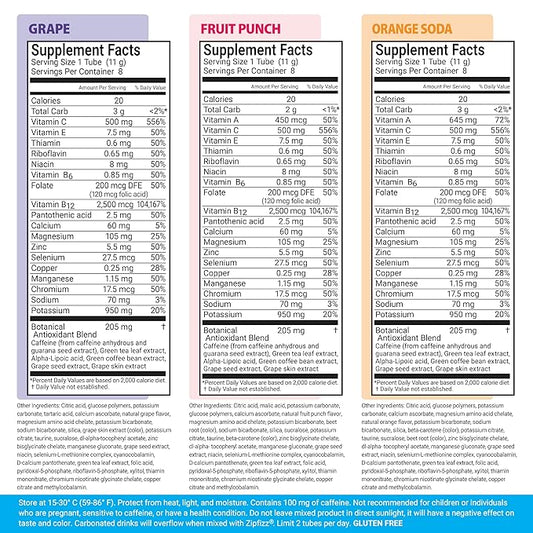 Zipfizz Energy Drink Mix, Electrolyte Hydration Powder with B12 and Multi Vitamin, Combo Pack (24 Pack)