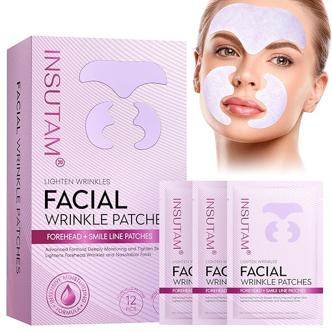 Forehead Wrinkle Patches for Anti-wrinkles: Overnight Face Wrinkles Patches to Lift Smile Lines for Women (PINK)