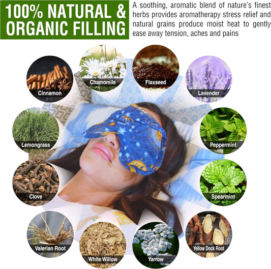 Nature's Approach Aromatherapy Neck Wrap | Hot or Cold Therapy with a Soothing Blend of 12 Natural Herbs | Microwave and Freezer Safe
