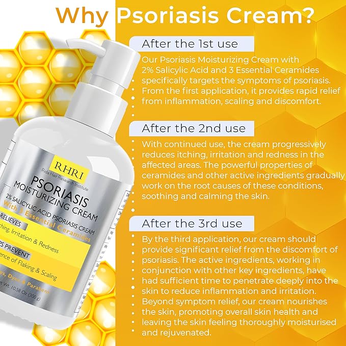 Psoriasis Cream for Itchy Scalp, Face & Body | Eczema Cream for Adults | Psoriasis Treatment for Skin | Itching, Irritation & Redness Relief | XL Size